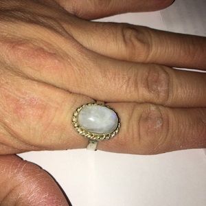 Sterling and rainbow moonstone cabochon.  NWOT